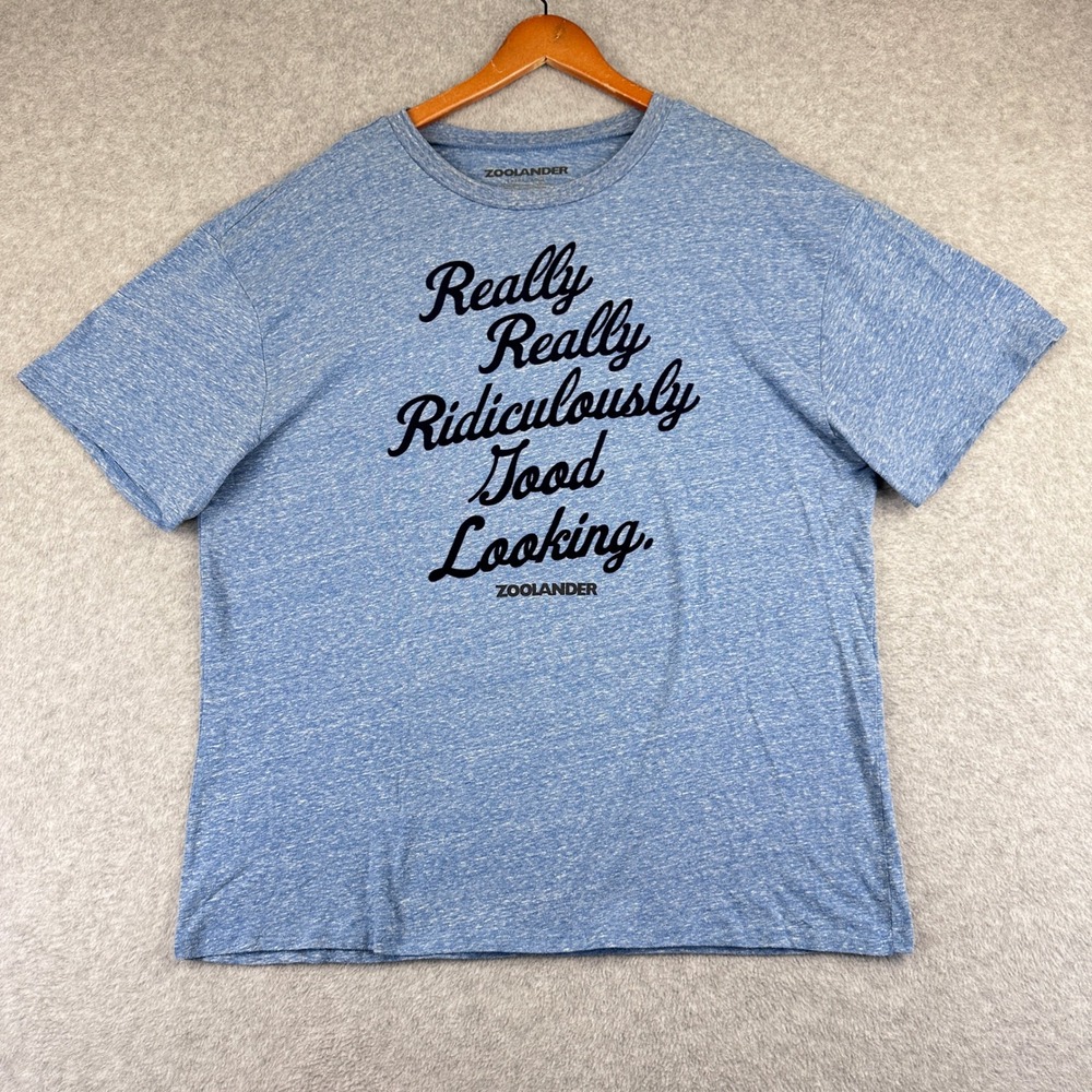 Zoolander Really Really Ridiculously Good Looking T-Shirt Mens XL Blue Cotton
